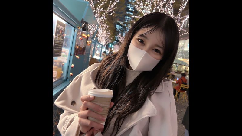 初撮影・顔出し！！【無修正】クリスマス色に輝く街並みを語学スクール勤務の美人講師と・・・野獣のような男に下着を剥ぎ取られ抵抗できないまま未処理剛毛な女性器に２回中出し！！