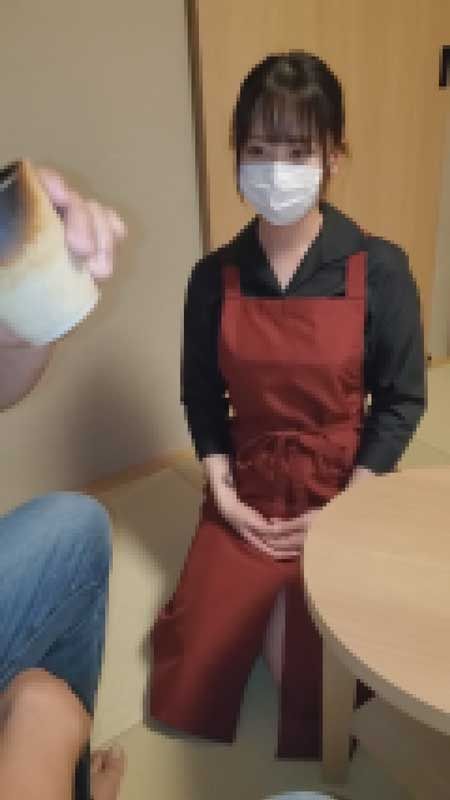 ※今月だけ 和風カフェの美乳Gカップ店員に生ハメ応援ぶっかけ。裸エプロンパイズリ中出し。